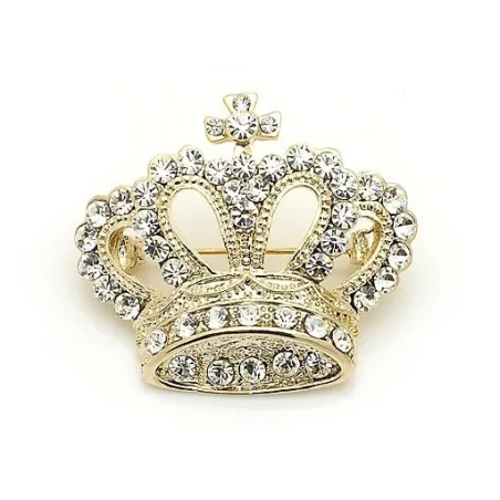 Broche couronne de cristal
