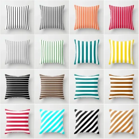Fodera per cuscino decorativo - strisce colorate - 45 * 45 cm