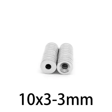 N35 - aimant néodyme - fraisé - 10mm * 3 mm - avec trou 3mm