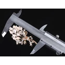 Opal flower with crystals - broochBrooches
