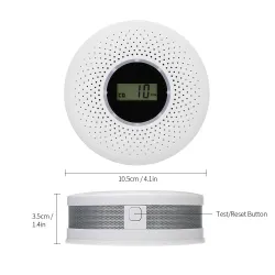 2 in 1 - carbon monoxide / smoke combo sensor - LCD display - with LED / sound warningHome security