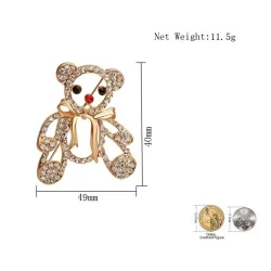 Nounours de Noël en cristal - broche