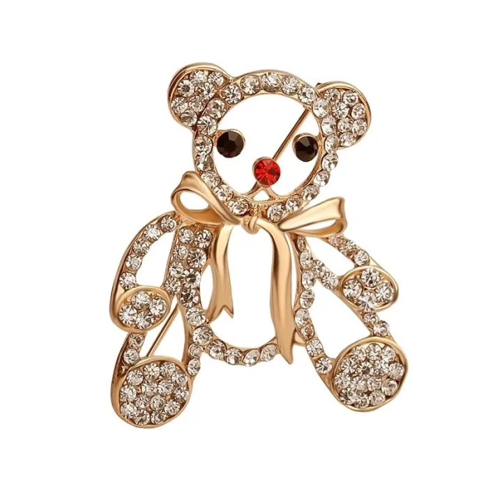 Krystal julebamse - broche