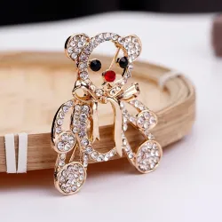 Krystal julebamse - broche
