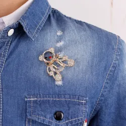 Ursinho de Natal de cristal - broche