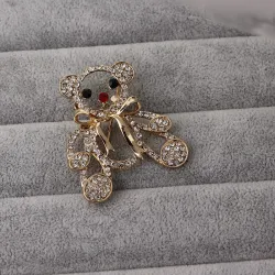 Nounours de Noël en cristal - broche
