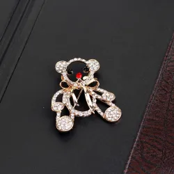 Krystal julebamse - broche