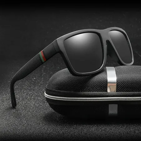 Lunettes de soleil carrées classiques - polarisées - unisexe