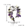 Feuille d'arbre violette avec perles - broche broche