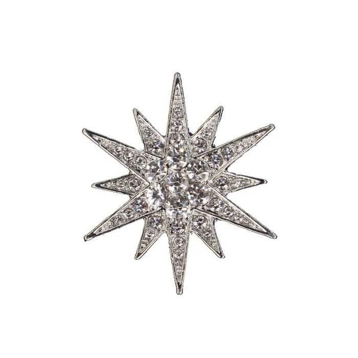 Krystal stjerne broche