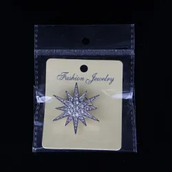 Krystal stjerne broche