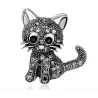 Czarny kryształowy kot - broszkaBroszki