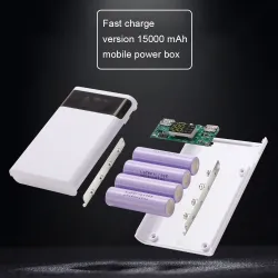 Power bank - charge rapide - boitier batterie 6*18650 - 20000mAh USB type C - 5V