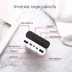Powerbank - hurtiglading - 6 * 18650 batteriboks - 20000mAh USB type C - 5V