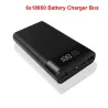 Powerbank - hurtiglading - 6 * 18650 batteriboks - 20000mAh USB type C - 5V