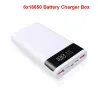 Powerbank - hurtiglading - 6 * 18650 batteriboks - 20000mAh USB type C - 5V