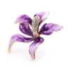 Fleur d'orchidée violette avec cristaux - broche