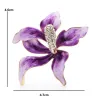Fleur d'orchidée violette avec cristaux - broche