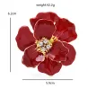 Grande flor de esmalte com cristais - broche elegante