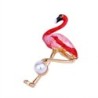 Rode flamingo met parel - brocheBroches