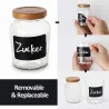 Autocollants multifonctions pour tableau noir - étiquettes pour pots noirs - réutilisables - imperméables - 120 pièces