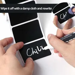 Autocollants multifonctions pour tableau noir - étiquettes pour pots noirs - réutilisables - imperméables - 120 pièces