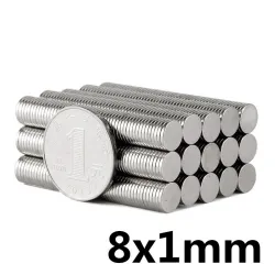 N35 - neodymium magnet - strong round disc - 8mm * 1mmN35