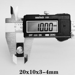 N35 - magnes neodymowy - mocny blok - 20mm * 10mm * 3mm - z otworem 4 mmN35