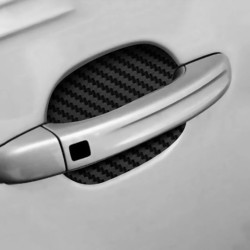 Autocollant en vinyle en fibre de carbone - protection de poignée de porte de voiture - 10 * 9cm - 4 pièces