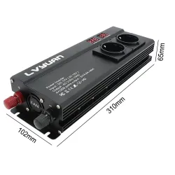 6000W - DC 12V/24V do AC 220V - wyświetlacz LED - przetwornica samochodowa - konwerter - ładowarka - transformatorKonwertery