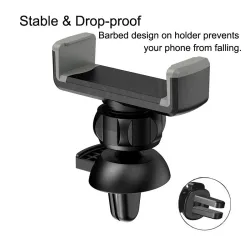 Support universel pour téléphone de voiture - réglable à 360 degrés - monté sur grille d'aération