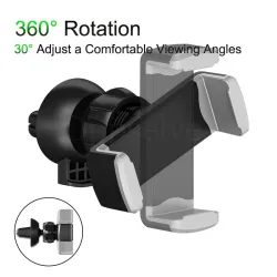 Support universel pour téléphone de voiture - réglable à 360 degrés - monté sur grille d'aération