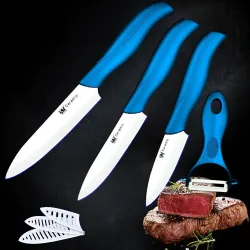 Coltelli in ceramica con fodero / pelapatate - set 4 pezzi