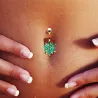 Krystallblomst - navlepiercing - 316L rustfritt stål