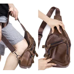 Multifunktionsryggsäck - crossbody-väska i läder