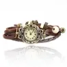Vintage multi layer armband - met Quartz horloge - kralen / bladArmbanden