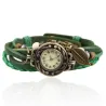 Vintage multi layer armband - met Quartz horloge - kralen / bladArmbanden
