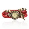 Vintage multi layer bracelet - with Quartz watch - beads / leafBracelets