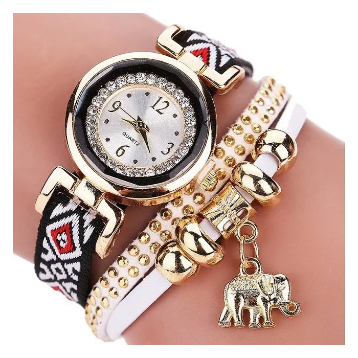 PulseraPulsera multicapa - con reloj / pedrería / elefante
