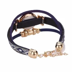 Pulseira multicamadas - com relógio / strass / elefante