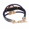 Pulseira multicamadas - com relógio / strass / elefante