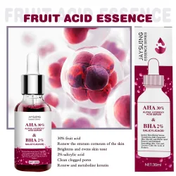 Ansiktsserum - fruktsyreessens - AHA - BHA - aknebehandling - bleking - 30ml