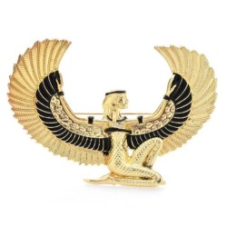 Grande fada do Egito - águia voadora - broche dourado