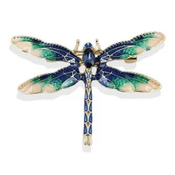Libellule en cristal - broche vintage