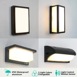 Nowoczesna lampa zewnętrzna LED - naścienna - z czujnikiem ruchu - wodoodporność IP65 - 24WKinkiety