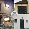 Lampe d'extérieur LED moderne - murale - avec détecteur de mouvement - étanche IP65 - 24W
