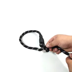 Trela para cães de nylon - coleira ajustável - refletiva - alça acolchoada