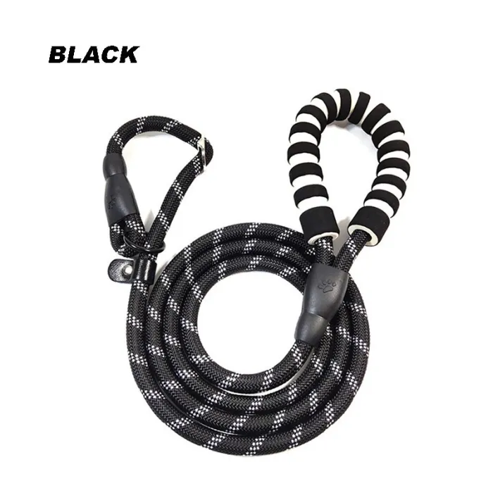 Trela para cães de nylon - coleira ajustável - refletiva - alça acolchoada