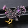 Crystal rooster broochBrooches