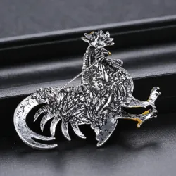 broche de galo de cristal